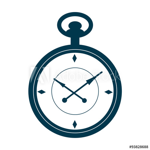 500x500 Pocket Watch Vector Illustration.