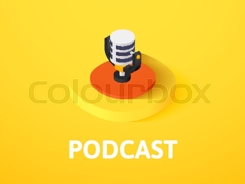 800x600 Podcast Icon, Vector Symbol In Flat Isometric Style Isolated On