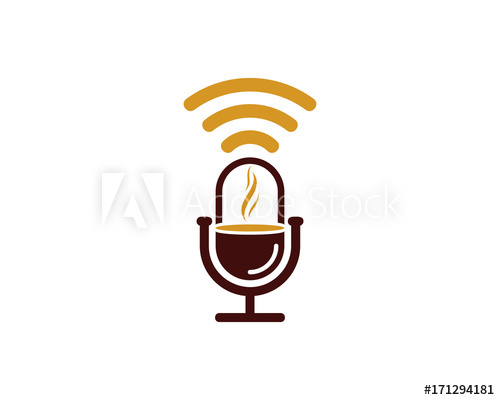 500x400 Coffee Podcast Icon Logo Design Element