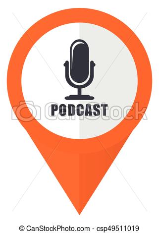 321x470 Podcast Orange Pointer Vector Icon In Eps 10 Isolated On White