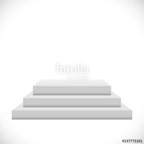 500x500 Empty White 3 Steps Podium Vector Template. Stock Image And
