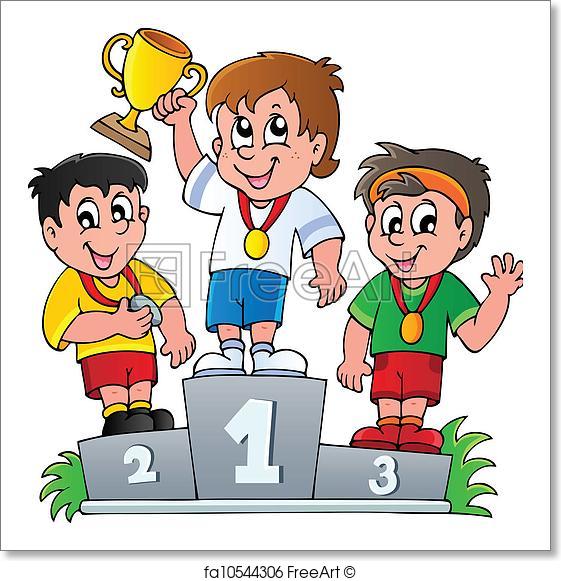 561x581 Free Art Print Of Cartoon Winners Podium. Cartoon Winners Podium