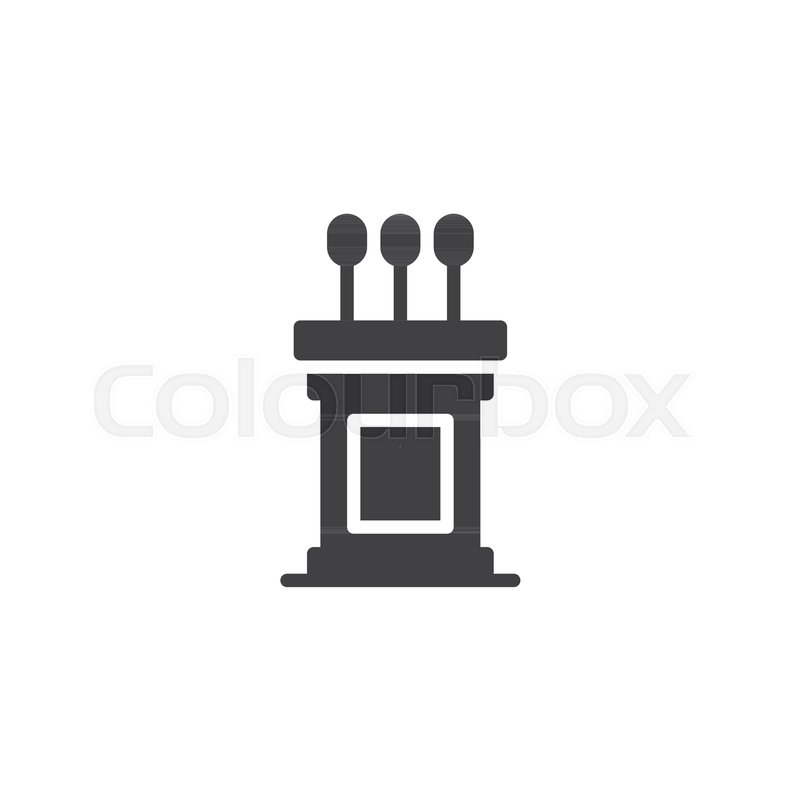 800x800 Podium Vector Icon. Filled Flat Sign For Mobile Concept And Web