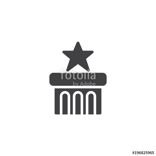 500x500 Star On Podium Vector Icon. Filled Flat Sign For Mobile Concept