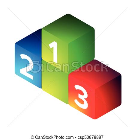 450x468 Winners Podium Vector Cubes Three Steps.