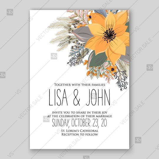 540x540 Peach Poinsettia Vector Flowers Winter Wreath For Winter Wedding