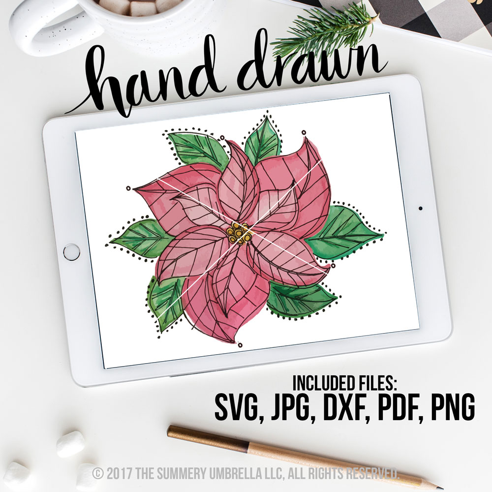 1000x1000 Poinsettia Vector The Summery Umbrella