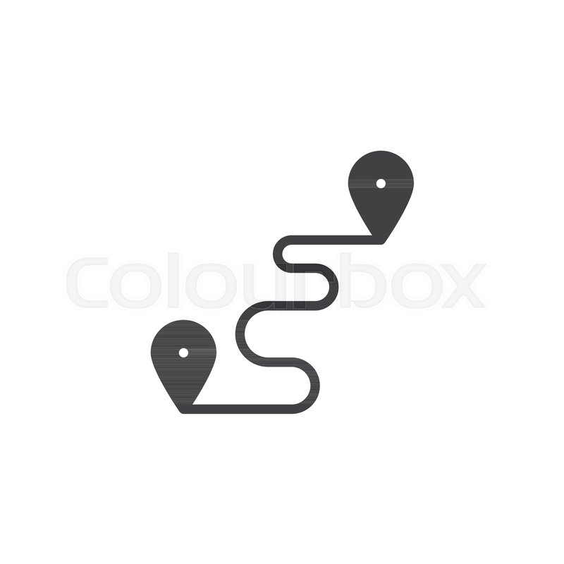 800x800 Destination Track Point Icon Vector, Filled Flat Sign, Solid