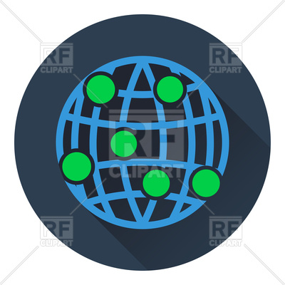 400x400 Flat Design Of Globe Connection Point Icon Vector Image Vector