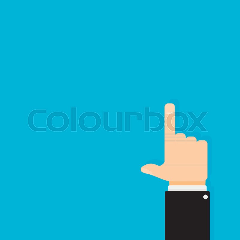 800x800 Finger Pointer Up, Banner Poster With Copy Space. Vector Hand