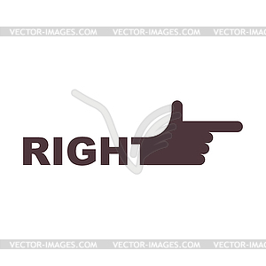 300x300 Hand Pointer Right. Direction Of Route Finger