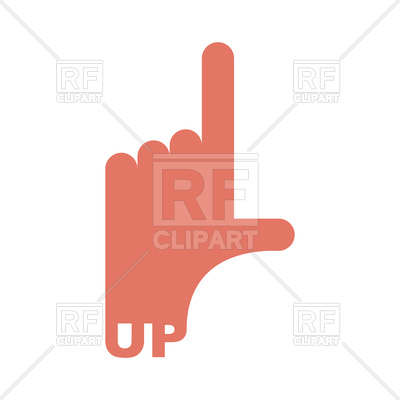 400x400 Hand Pointer Up. Direction Of Route Finger. Vector Image Vector