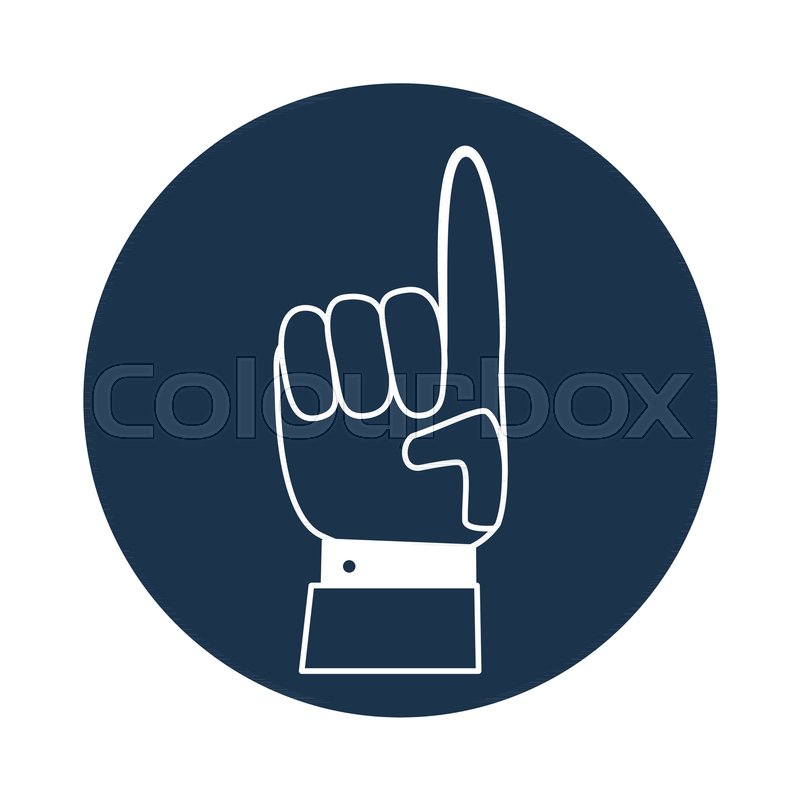 800x800 Hand Silhouette With Pointing Finger. Vector Direction Sign