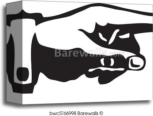 498x379 Canvas Print Of Retro Pointing Finger Vector Barewalls Posters