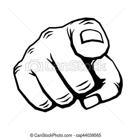 450x470 Hand With Finger Pointing Vector Illustration. Choosing Gesture