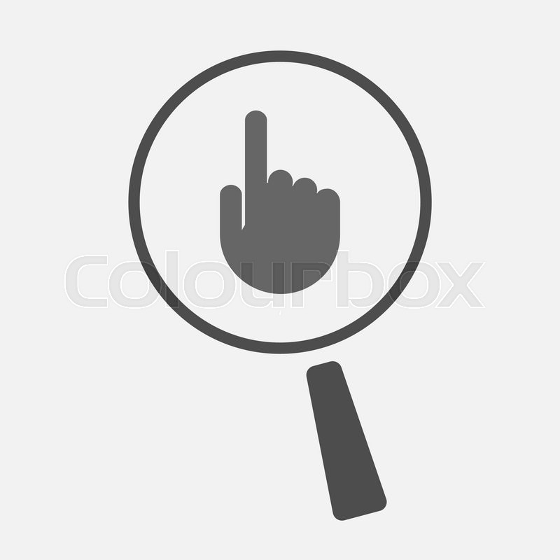 800x800 Illustration Of An Isolated Magnifier Icon With A Pointing Hand