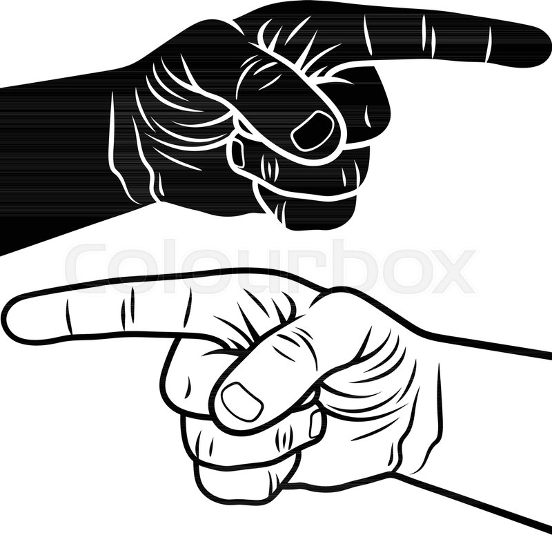 800x775 Pointing Hand. Vector Illustration Of A Pointing Finger. Hand