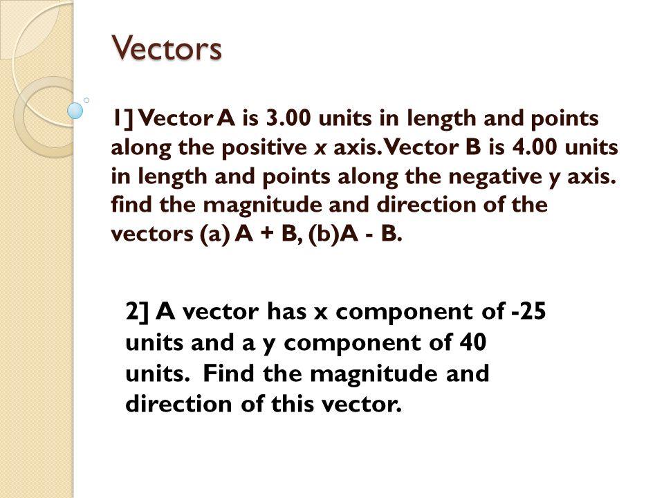 960x720 Vectors 1] Vector A Is 3.00 Units In Length And Points Along The