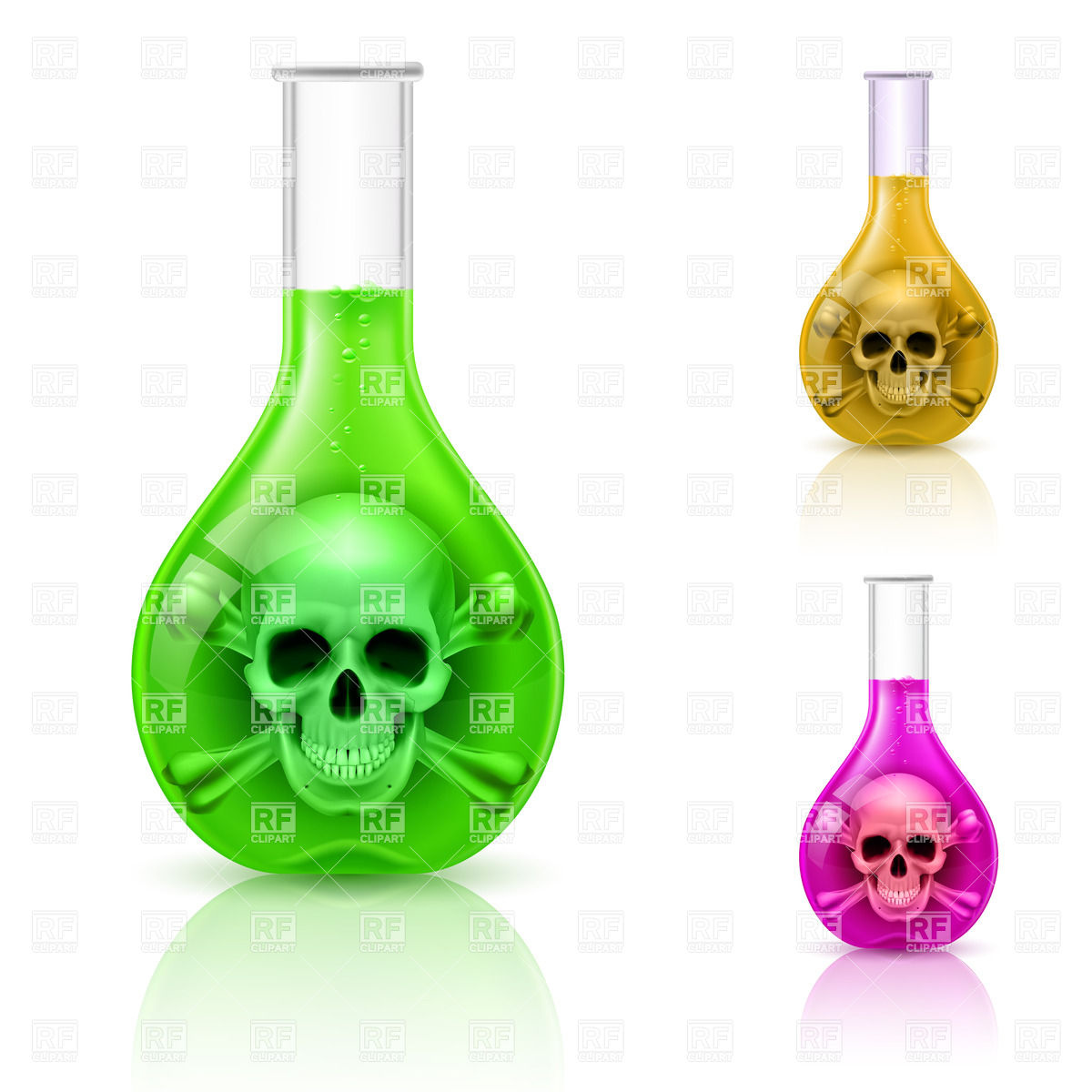 1200x1200 Three Vials With Poison On White Vector Image Vector Artwork Of