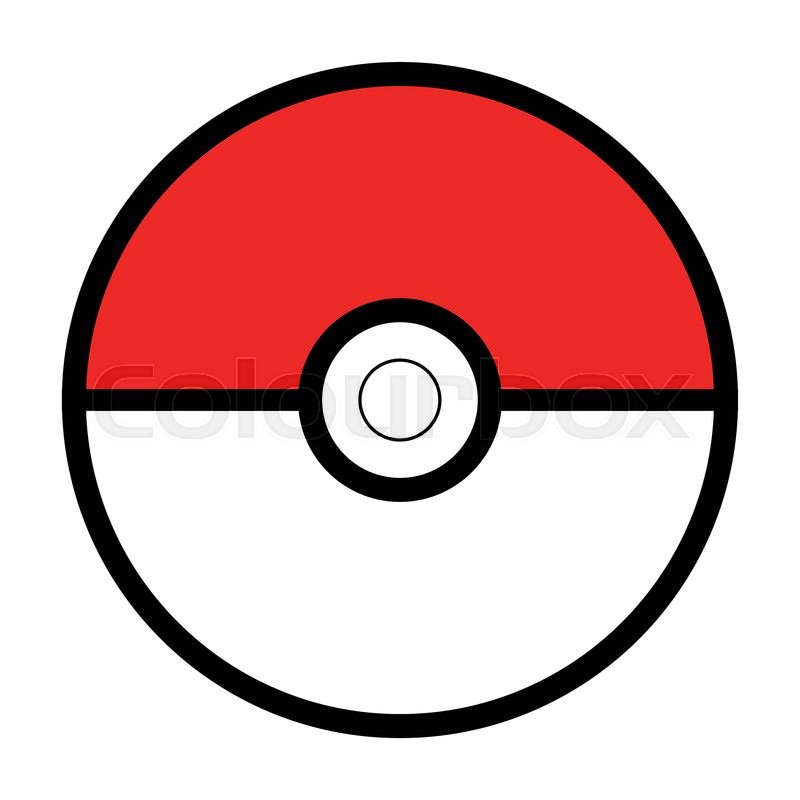 800x800 Vector Pokeball Icon. Doodle Red Symbol On White Background. New