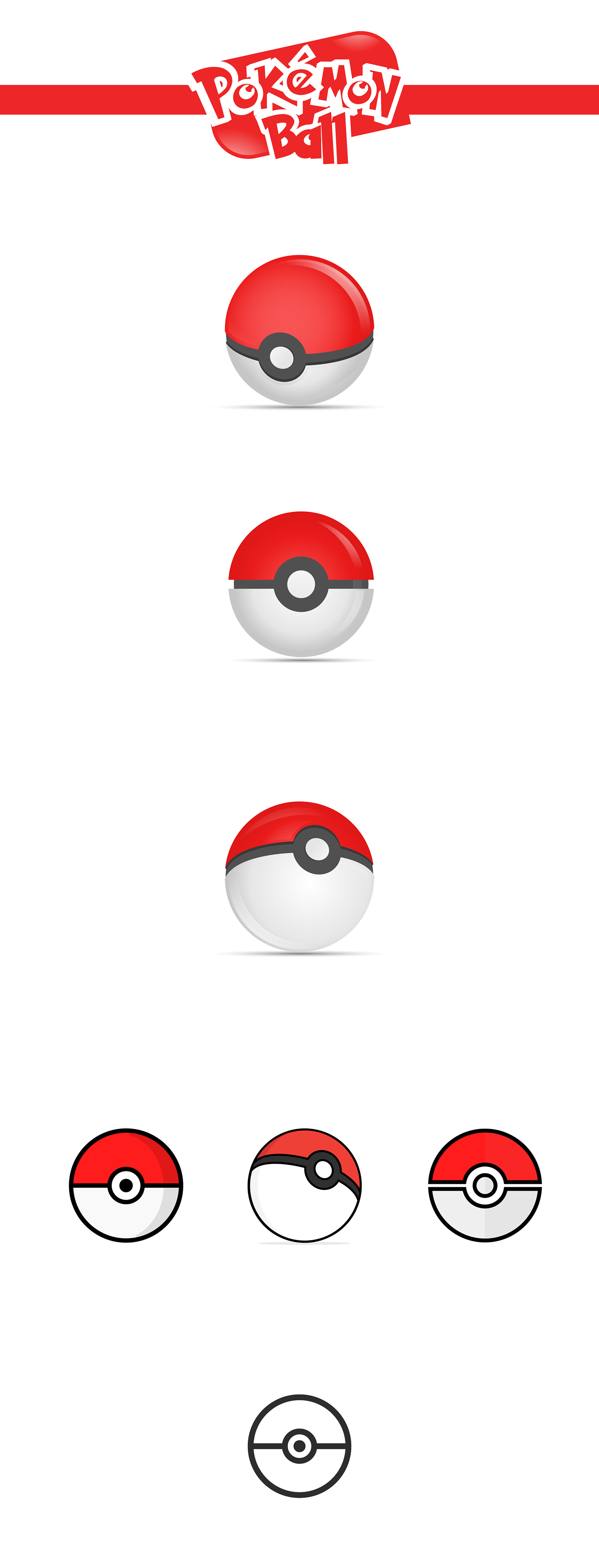 1400x3665 Pokemon Ball Freebie Vector On Behance