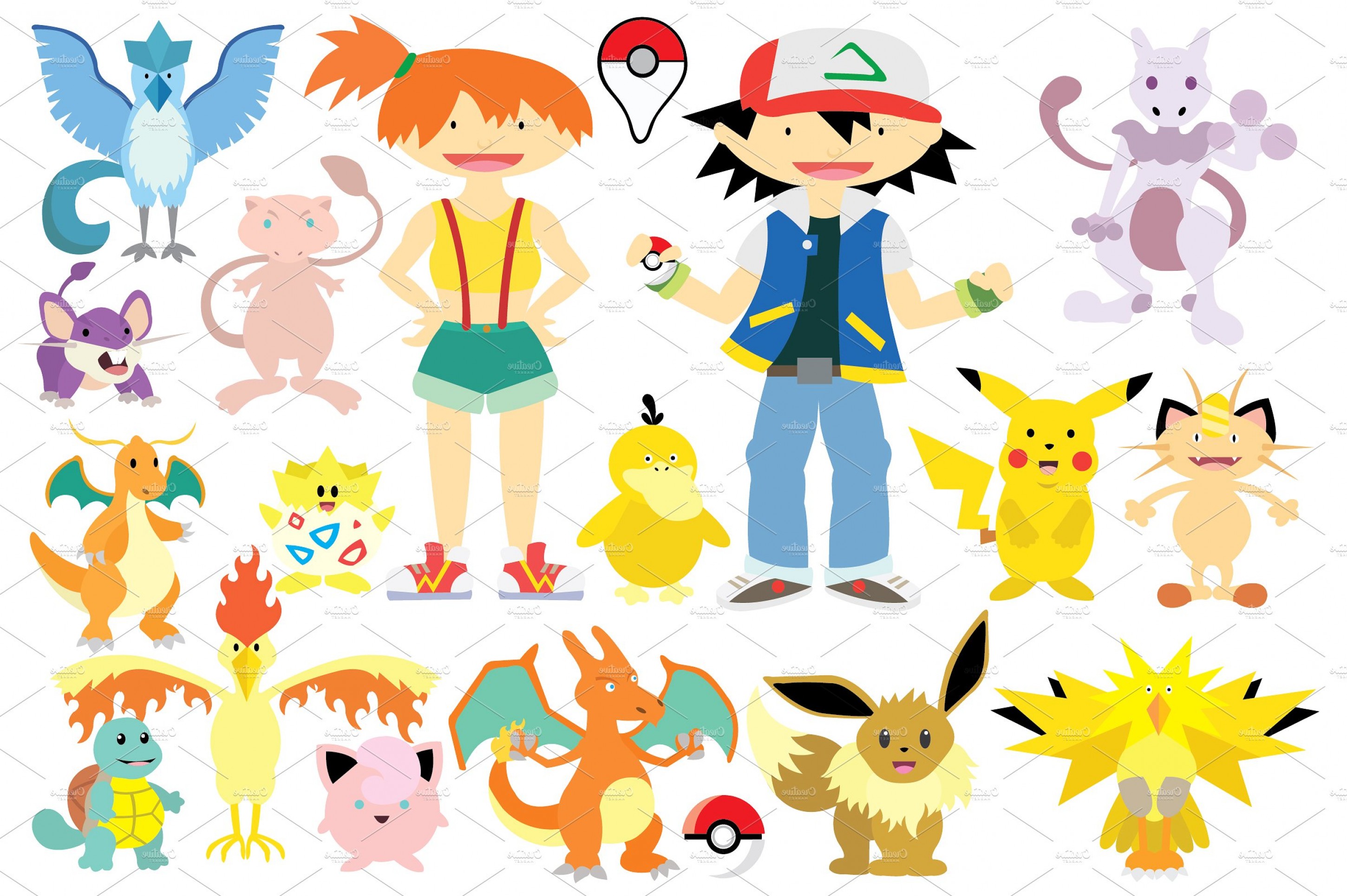 2900x1929 Pokemon Go Clipart Vector Set Shopatcloth