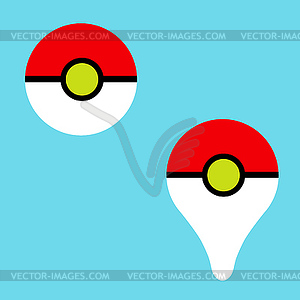 300x300 Pokeball Icon Game Pokemon Go On Blue Background