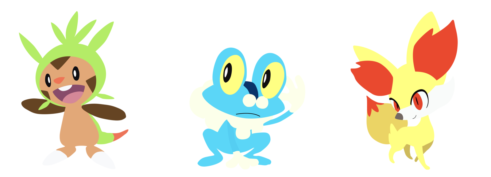 1600x579 Pokemon X Y Starters Vector By Firedragonmatty