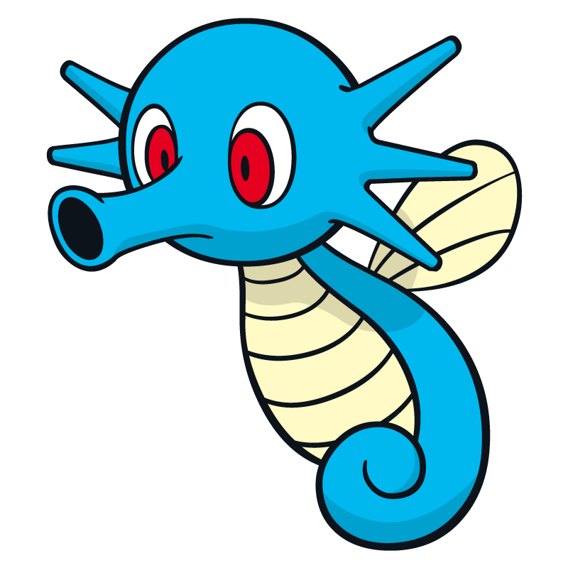 800x800 Horsea Pokemon Character Vector Art Free Vector Silhouette