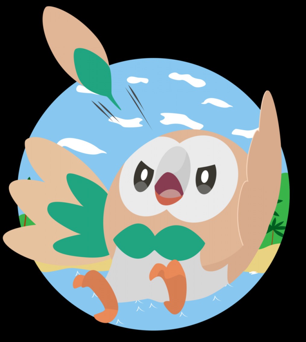 1015x1134 Pokemon Sun And Moon Rowlet Vector Art Shopatcloth