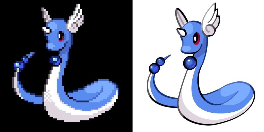 1024x512 Dragonair Vector Art Pokemon