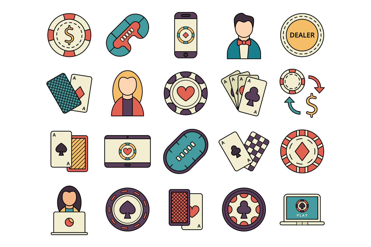 1440x960 Poker Vector Free Icon Set