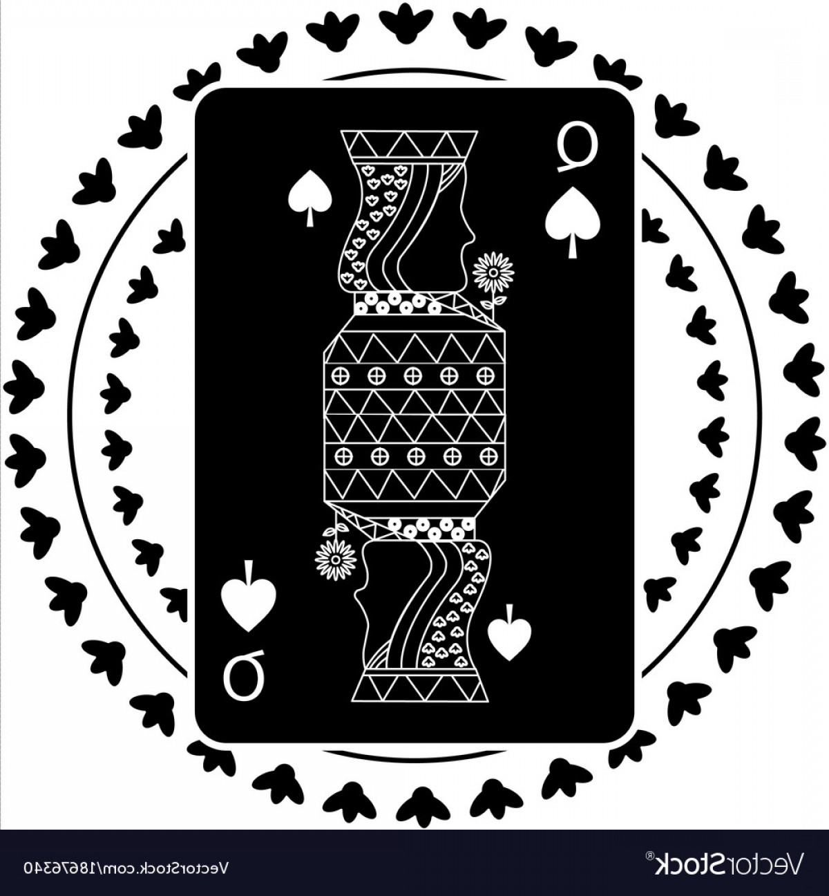 1200x1296 Round Shape Of Playing Card Queen Character Poker Vector Lazttweet