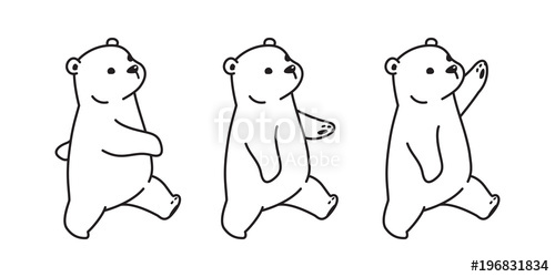 500x250 Bear Vector Polar Bear Breed Walk Illustration Character Cartoon