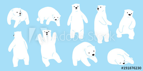 500x250 Bear Vector Polar Bear Logo Icon Doodle Illustration Character