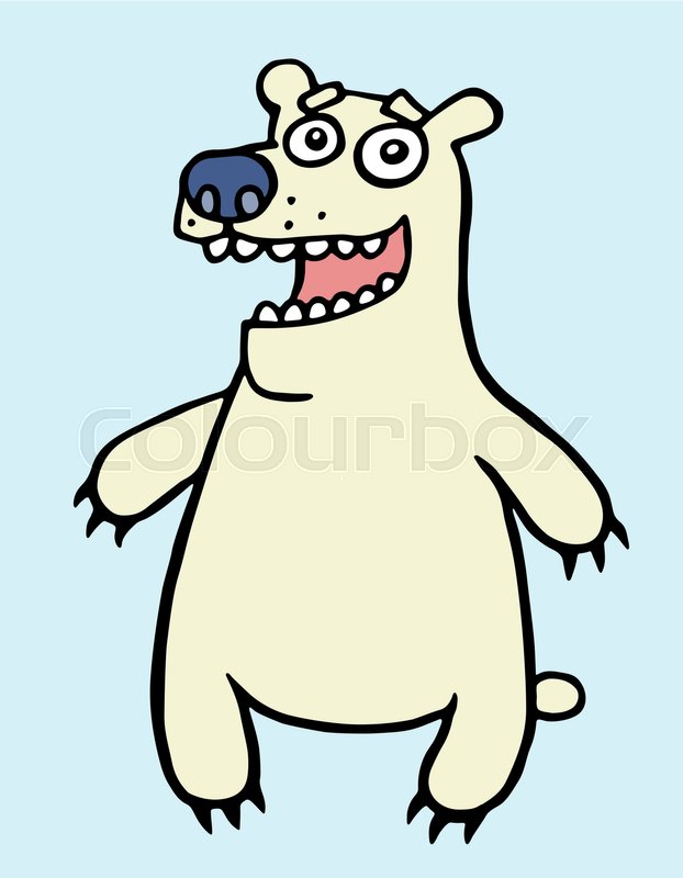 622x800 Cute Smiling Polar Bear. Vector Illustration. Happy Cartoon Animal