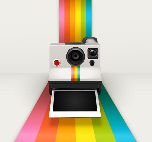 600x558 Color Polaroid Camera Vector Graphics My Free Photoshop World