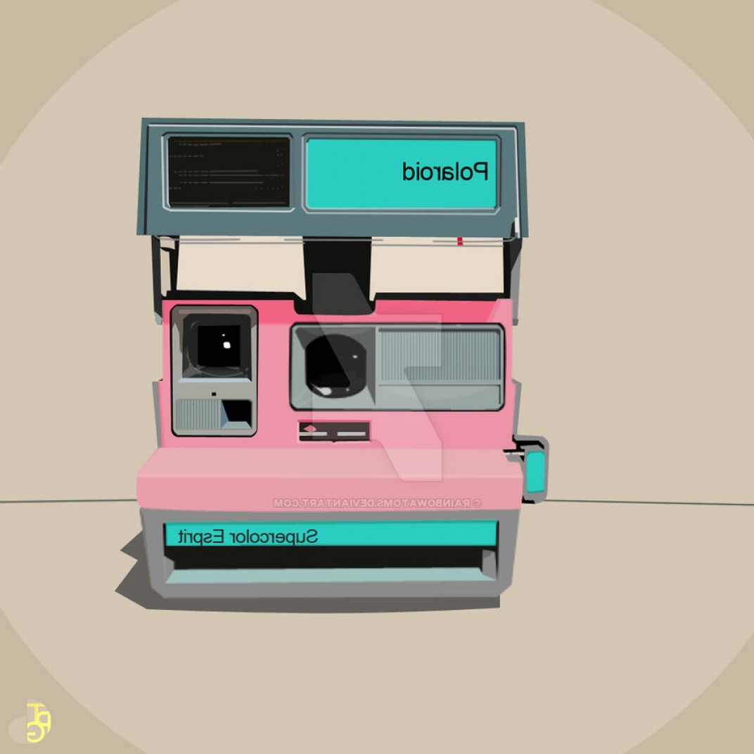 1072x1072 Old Style Polaroid Camera Vector Shopatcloth