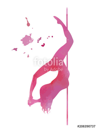 375x500 Vector Pole Dance Element Cocoon Pink Silhouette Stock Image And