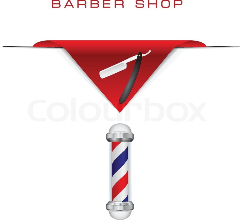 800x732 Symbols Hairdresser Old Style Razor And Barber Shop Pole. Vector