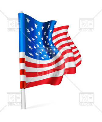 334x400 Waving Flag Of The Usa The Flag Pole Vector Image Vector Artwork
