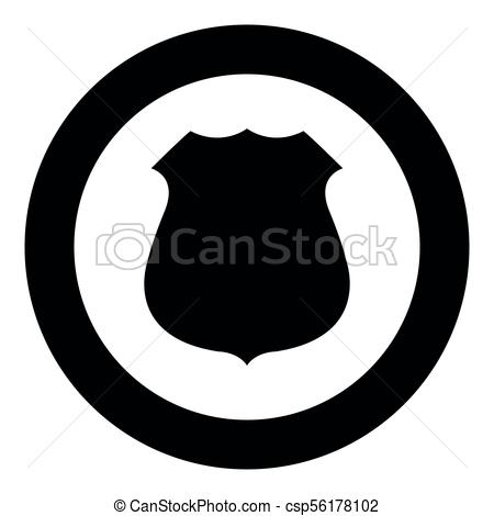 450x470 Police Badge Black Icon In Circle Vector Illustration Isolated