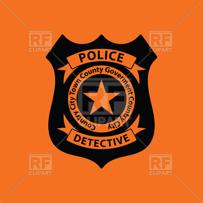 400x400 Police Badge Icon On Orange Background Vector Image Vector