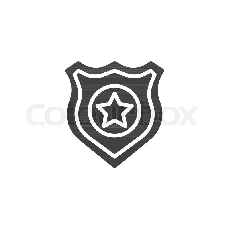 800x800 Police Badge Vector Icon. Filled Flat Sign For Mobile Concept And
