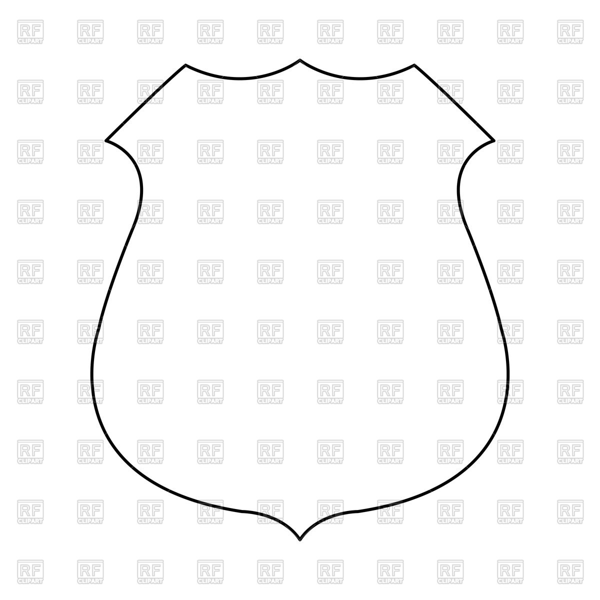 1200x1200 Police Badge Outline Vector Image Vector Artwork Of Objects