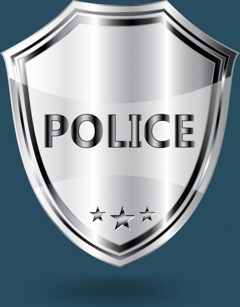 469x600 Police Badge Template Shiny Grey Shield Shape Free Vector In Adobe