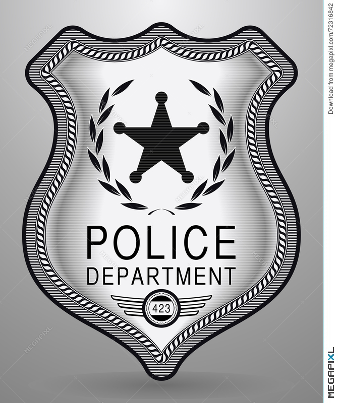 670x800 Realistic Police Badge. Vector Isolated Illustration Illustration