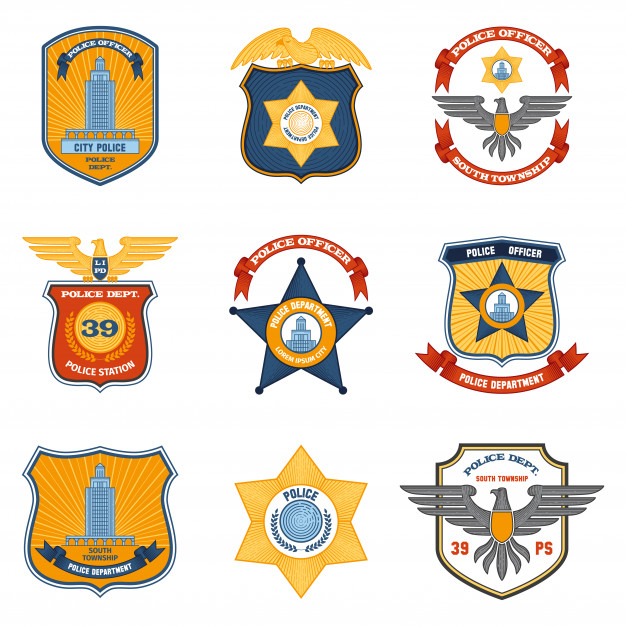 626x626 Police Badges Colored Vector Free Download