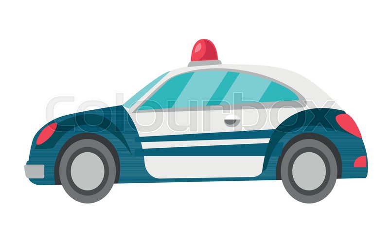 800x465 Police Car Vector Cartoon Illustration Isolated On White