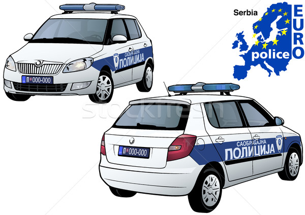600x424 Serbia Police Car Vector Illustration Roman Dekan (Derocz